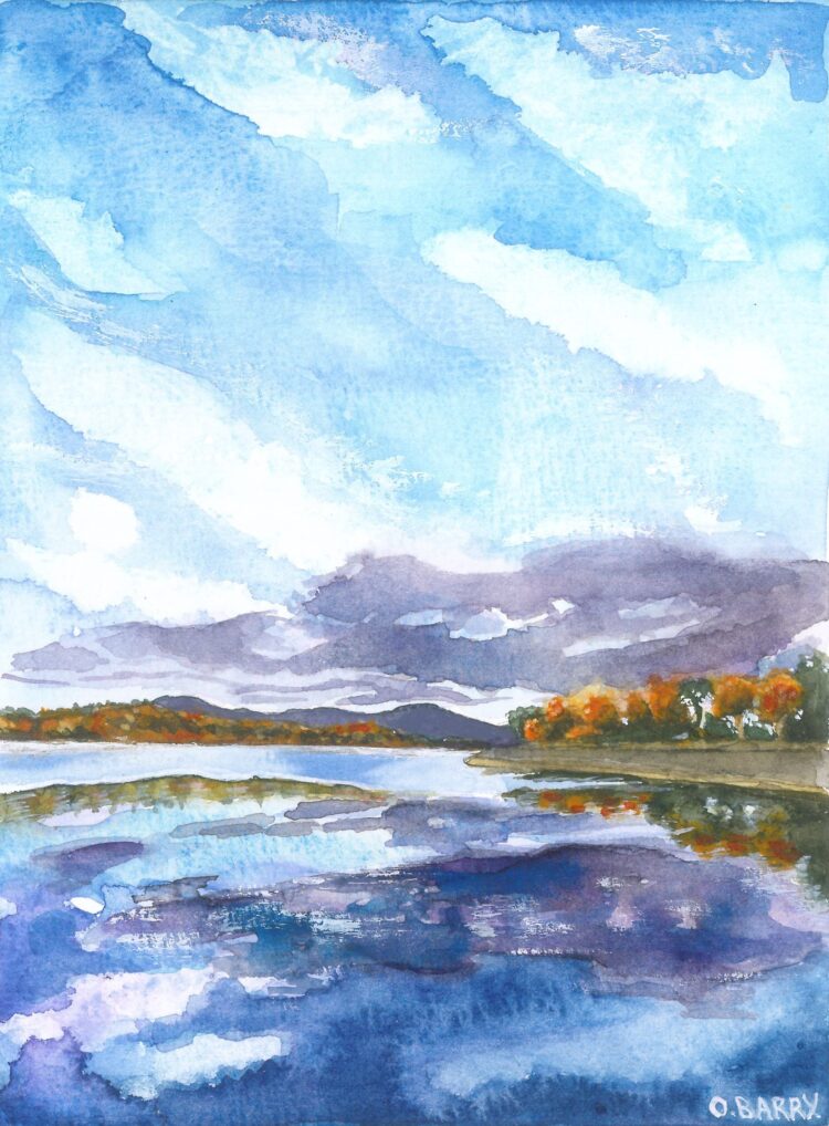 Day 4 'Autumnal Castletown River' framed